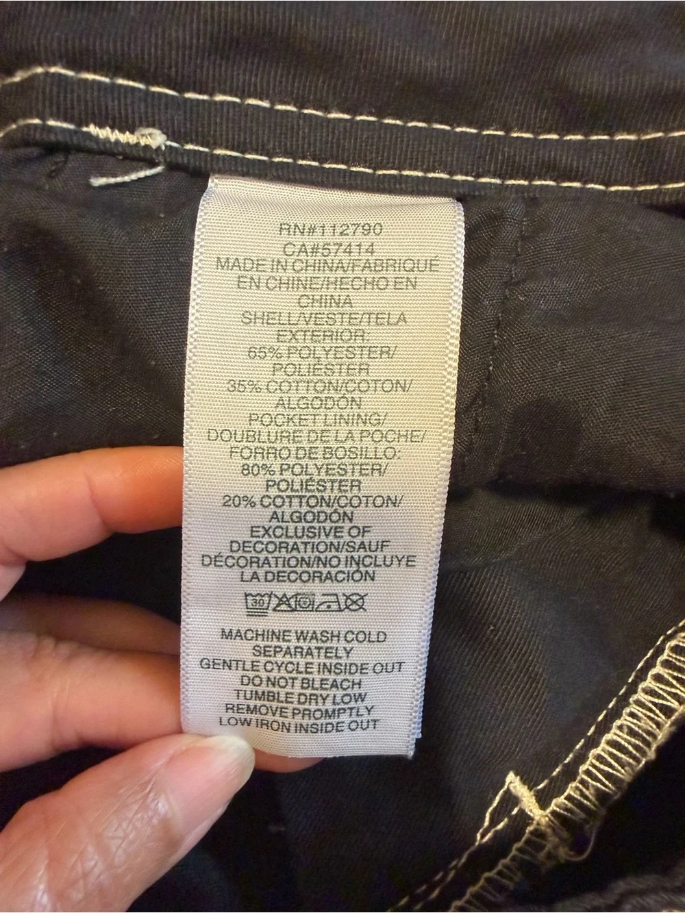 True Religion Black Men's Cargo Pants with Contrast Stitching